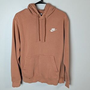 Men's Nike Sportswear Club Fleece Pullover Hoodie Sweatshirt Brown Size M